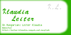 klaudia leiter business card